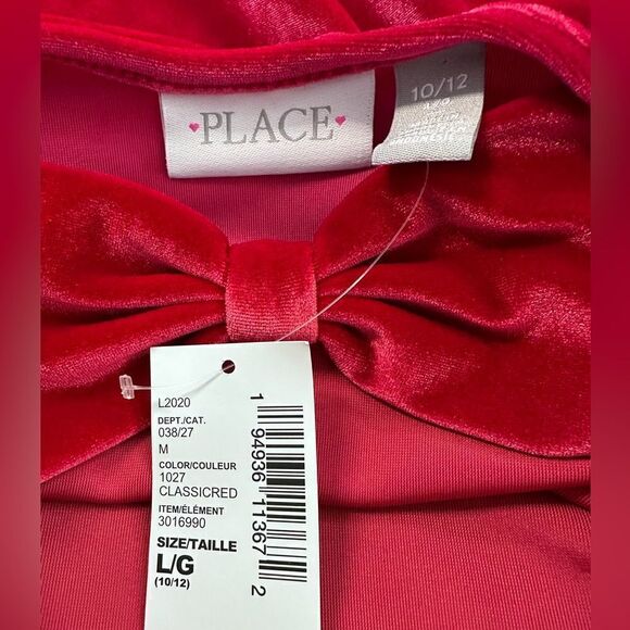 NWT Children’s Place Red Velour Holiday Dress (10/12) - Picture 4 of 4